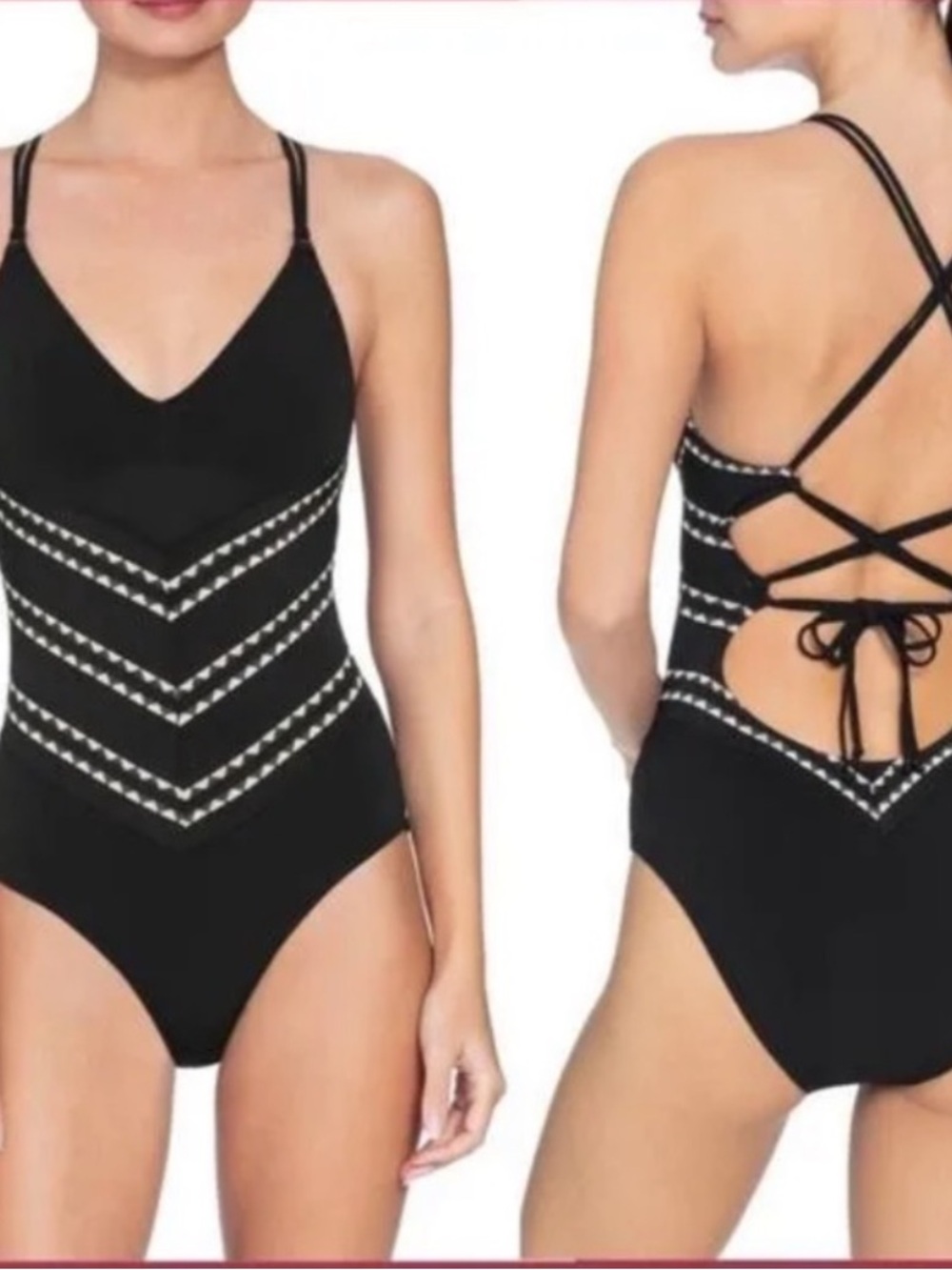 NWT Robin Piccone Naomi Crisscross One-Piece Swimsuit